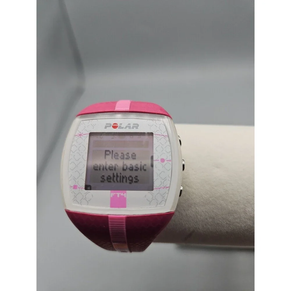 Polar FT4 Women's Digital Watch 38mm Heart Rate Monitor Pink Date New Battery 8
